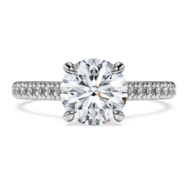 Eternity solitaire ring Lab-grown diamonds 1.7 ct tw, Round shape, 14K white gold - Image 3