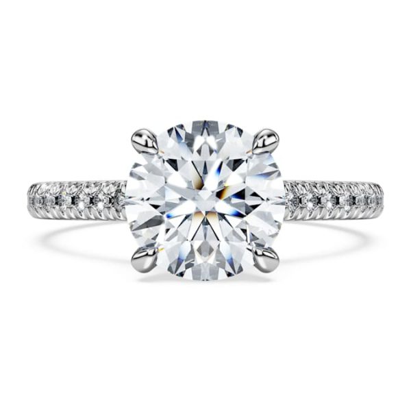 Eternity solitaire ring Lab-grown diamonds 2.2 ct tw, Round shape, 14K white gold - Image 3
