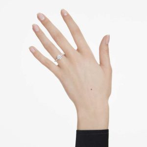 Eternity solitaire ring Lab-grown diamonds 2.2 ct tw, Round shape, 14K white gold