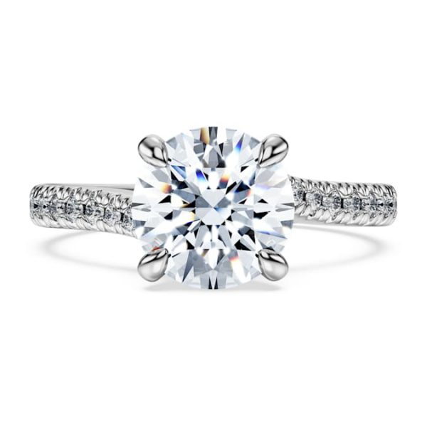 Eternity solitaire ring Lab-grown diamonds 2.25 ct tw, Round shape, 14K white gold - Image 3