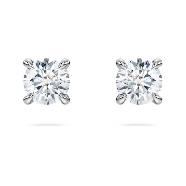 Eternity solitaire stud earrings Lab-grown diamonds 0.5 ct tw, Round shape, 14K white gold - Image 2