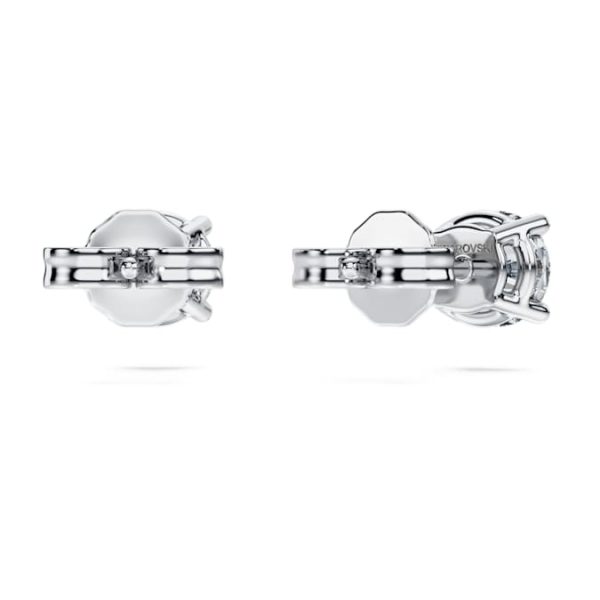 Eternity solitaire stud earrings Lab-grown diamonds 1 ct tw, Round shape, 14K white gold - Image 5