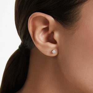 Eternity stud earrings Lab-grown diamonds 0.5 ct tw, Round shape, Sterling silver