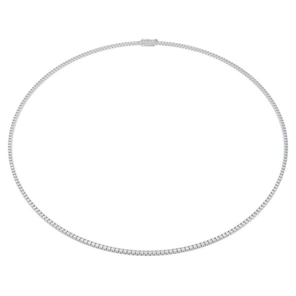 Eternity Tennis necklace Lab-grown diamonds 3 ct tw, Round shape, 14K white gold - Image 2