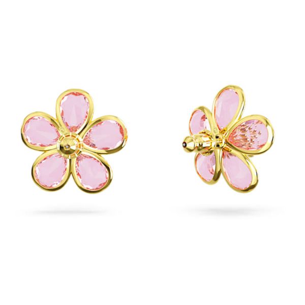 Florere stud earrings Flower, Pink, Gold-tone plated - Image 5