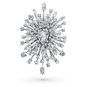 Galaxy brooch Lab-grown diamonds 15.71 ct tw, Mixed shapes, 18K white gold