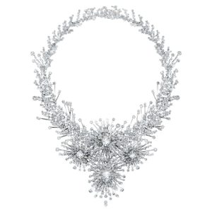 Galaxy necklace Lab-grown diamonds 156.62 ct tw, Mixed shapes, 18K white gold