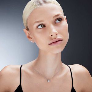 Galaxy pendant Lab-grown diamonds 1.05 ct tw, Round shape, 14K white gold