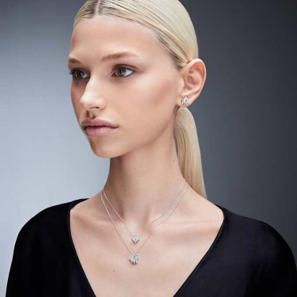 Galaxy pendant Lab-grown diamonds 2 ct tw, Round shape, 14K white gold - Image 7