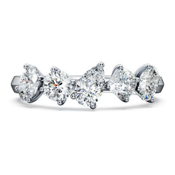 Galaxy ring Lab-grown diamonds 1 ct tw, Mixed shapes, 14K white gold - Image 3