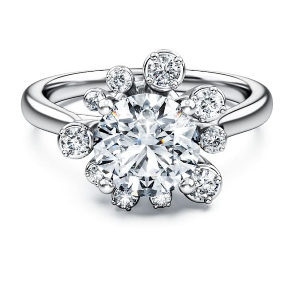 Galaxy ring Lab-grown diamonds 2 ct tw, Round shape, 14K white gold - Image 2