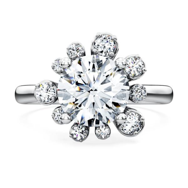 Galaxy ring Lab-grown diamonds 2 ct tw, Round shape, 14K white gold - Image 3