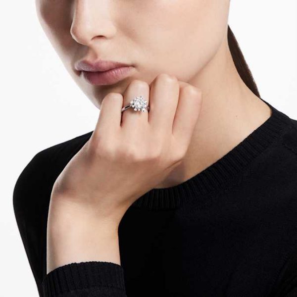 Galaxy ring Lab-grown diamonds 2 ct tw, Round shape, 14K white gold