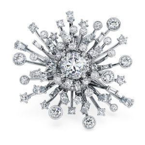 Galaxy ring Lab-grown diamonds 9.5 ct tw, Mixed shapes, 18K white gold