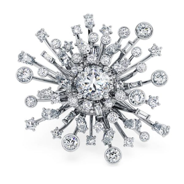 Galaxy ring Lab-grown diamonds 9.5 ct tw, Mixed shapes, 18K white gold