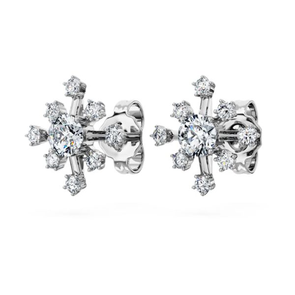 Galaxy stud earrings Lab-grown diamonds 0.5 ct tw, Round shape, 14K white gold - Image 4