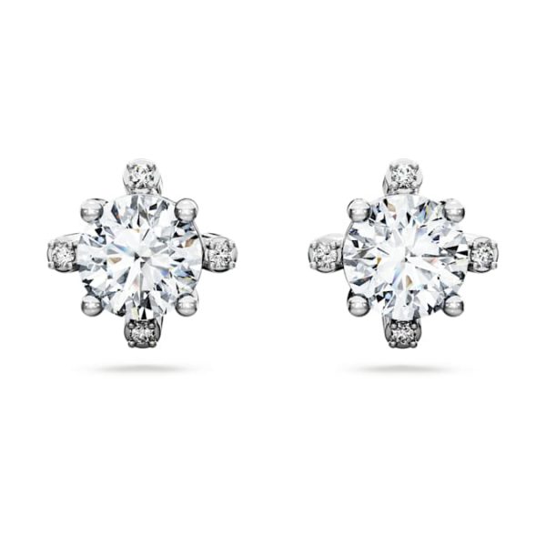 Galaxy stud earrings Lab-grown diamonds 2.1 ct tw, Round shape, 14K white gold - Image 2