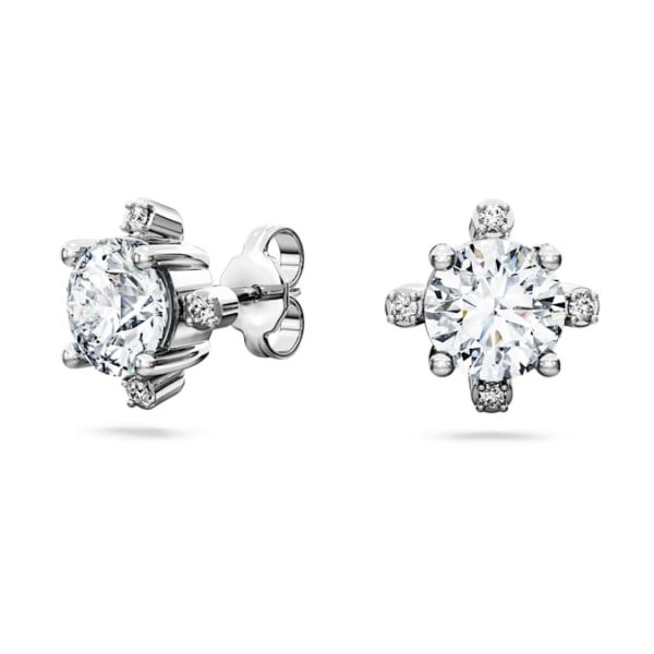 Galaxy stud earrings Lab-grown diamonds 2.1 ct tw, Round shape, 14K white gold - Image 3
