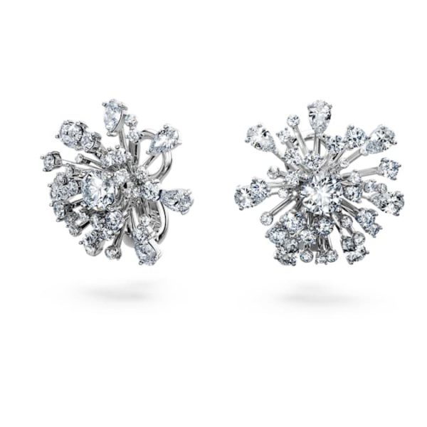 Galaxy stud earrings Lab-grown diamonds 5.5 ct tw, Mixed shapes, 14K white gold - Image 3