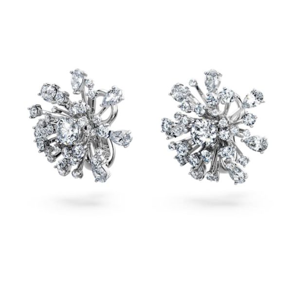 Galaxy stud earrings Lab-grown diamonds 5.5 ct tw, Mixed shapes, 14K white gold - Image 4