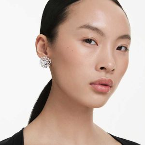 Galaxy stud earrings Lab-grown diamonds 5.5 ct tw, Mixed shapes, 14K white gold
