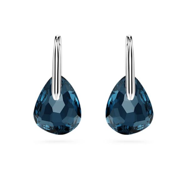 Galet drop earrings Blue, Rhodium plated - Image 2