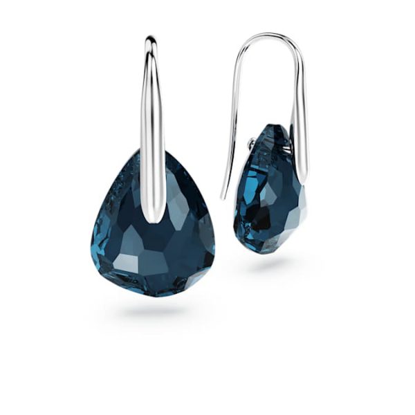 Galet drop earrings Blue, Rhodium plated - Image 3