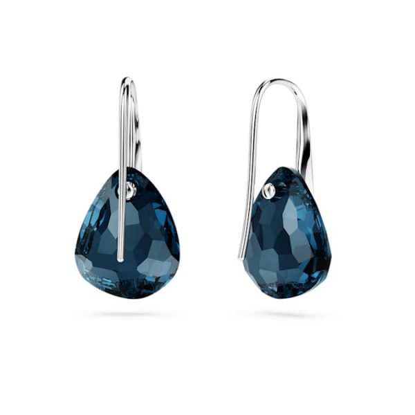 Galet drop earrings Blue, Rhodium plated - Image 4