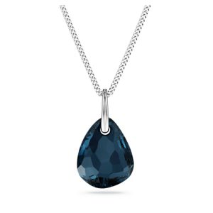 Galet pendant Blue, Rhodium plated