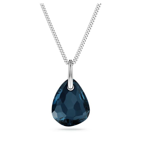 Galet pendant Blue, Rhodium plated