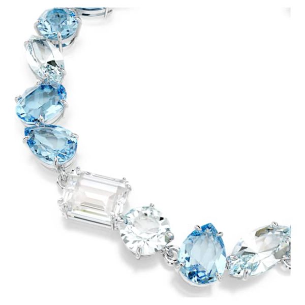 Gema bracelet Mixed cuts, Blue, Rhodium plated - Image 5