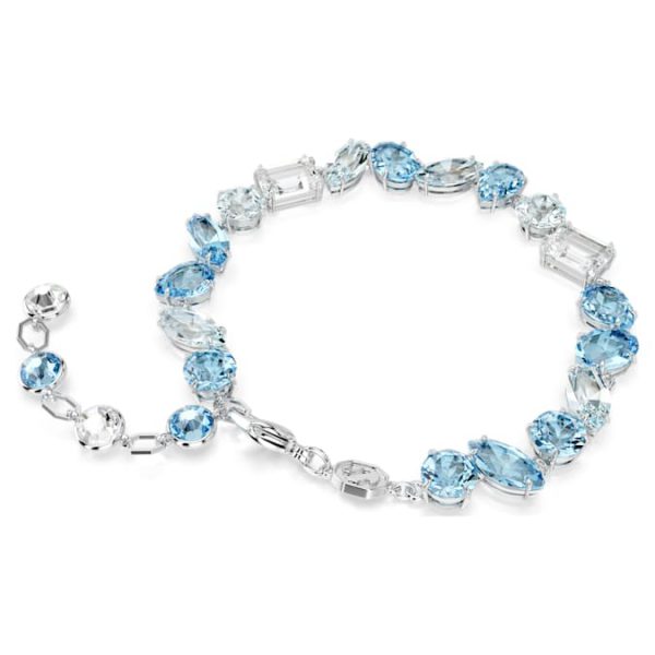 Gema bracelet Mixed cuts, Blue, Rhodium plated - Image 6
