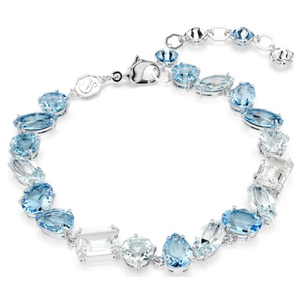 Gema bracelet Mixed cuts, Blue, Rhodium plated - Image 7