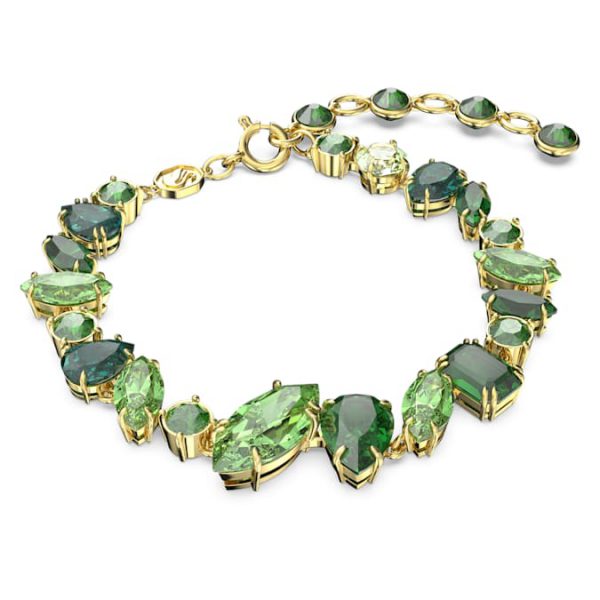 Gema bracelet Mixed cuts, Green, Gold-tone plated - Image 2