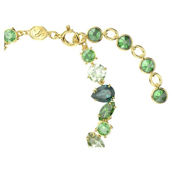 Gema bracelet Mixed cuts, Green, Gold-tone plated - Image 4