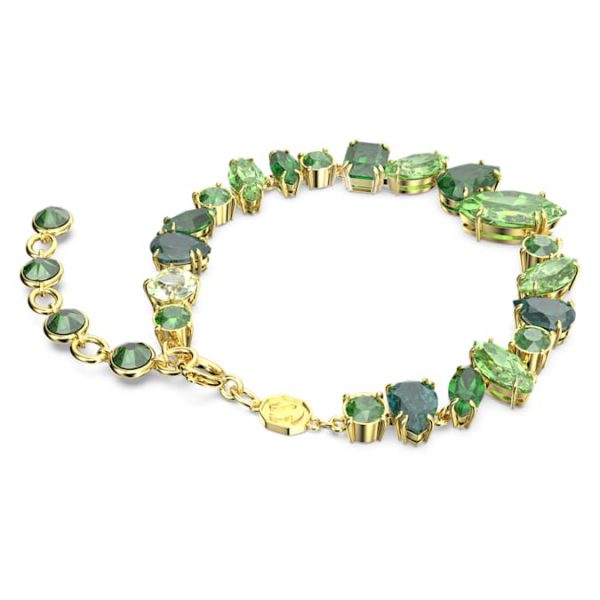 Gema bracelet Mixed cuts, Green, Gold-tone plated - Image 5