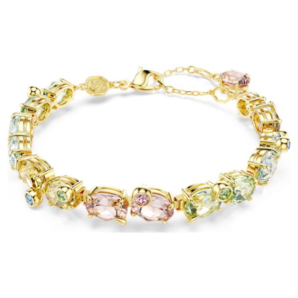 Gema bracelet Mixed cuts, Multicolored, Gold-tone plated - Image 2