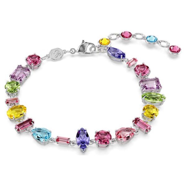 Gema bracelet Mixed cuts, Multicolored, Rhodium plated - Image 2
