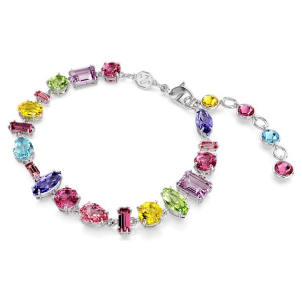 Gema bracelet Mixed cuts, Multicolored, Rhodium plated - Image 3