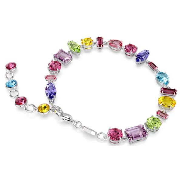 Gema bracelet Mixed cuts, Multicolored, Rhodium plated - Image 5