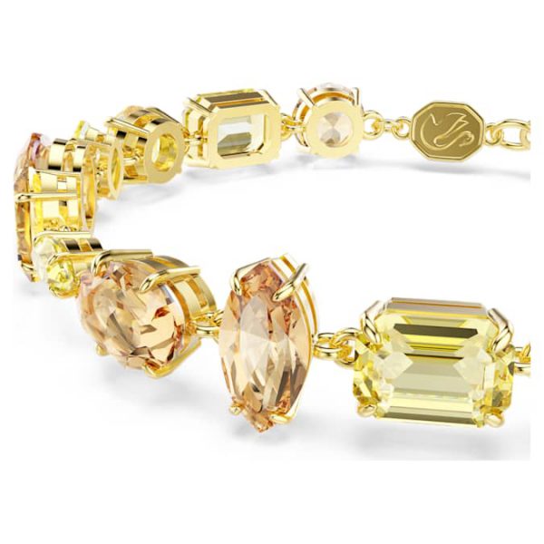 Gema bracelet Mixed cuts, Yellow, Gold-tone plated - Image 5