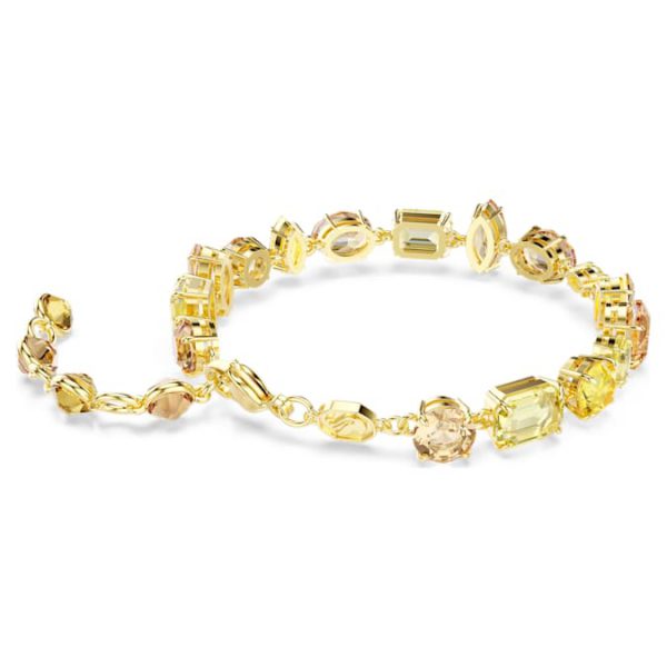 Gema bracelet Mixed cuts, Yellow, Gold-tone plated - Image 6