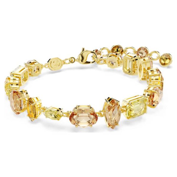 Gema bracelet Mixed cuts, Yellow, Gold-tone plated - Image 8
