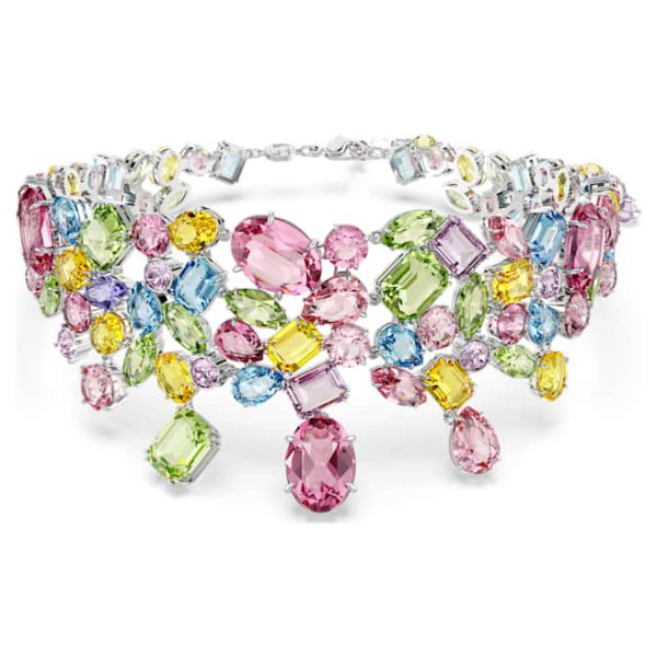 Gema choker Mixed cuts, Multicolored, Rhodium plated - Image 2