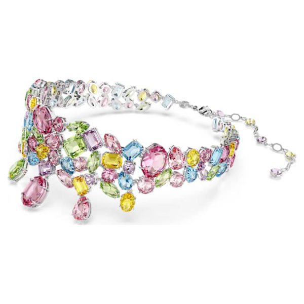 Gema choker Mixed cuts, Multicolored, Rhodium plated - Image 3