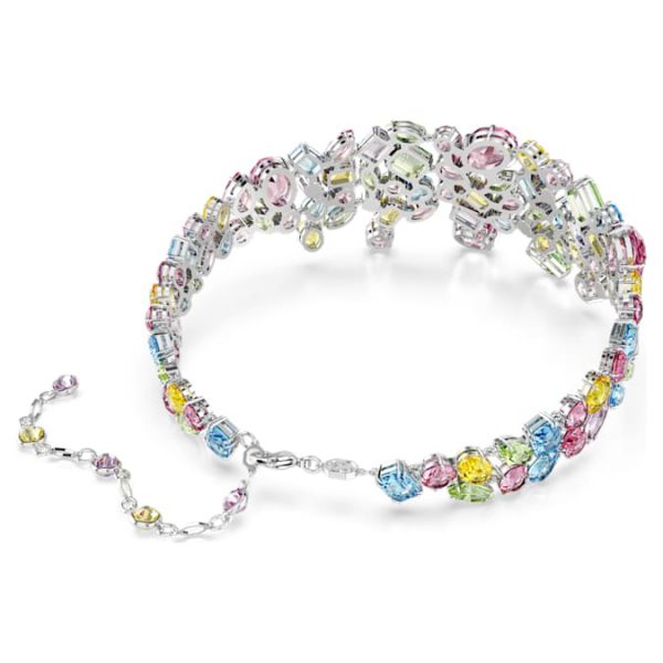 Gema choker Mixed cuts, Multicolored, Rhodium plated - Image 5