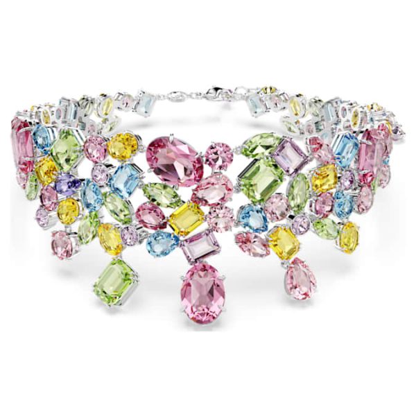 Gema choker Mixed cuts, Multicolored, Rhodium plated - Image 6