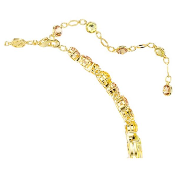 Gema choker Mixed cuts, Yellow, Gold-tone plated - Image 4