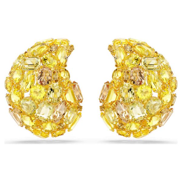 Gema clip earrings Yellow, Gold-tone plated - Image 2