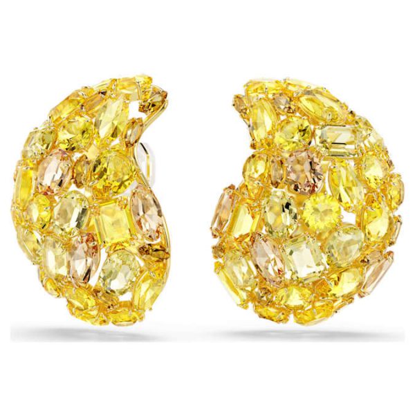 Gema clip earrings Yellow, Gold-tone plated - Image 3